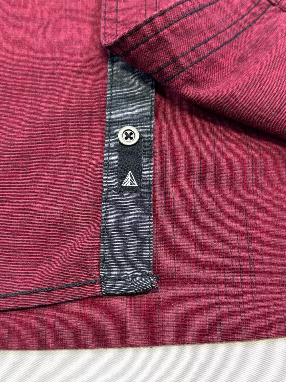 Burgundy Short-Sleeve Button-Down Shirt - Picture 9 of 12